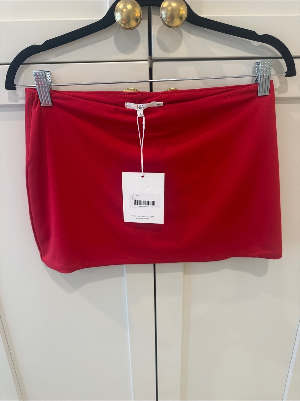 NIA Red Stretch Mini Skirt